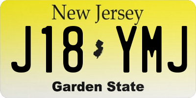 NJ license plate J18YMJ