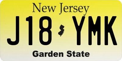 NJ license plate J18YMK