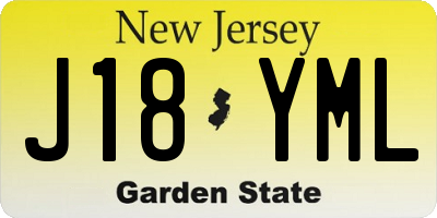 NJ license plate J18YML