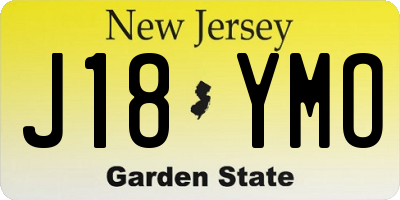 NJ license plate J18YMO