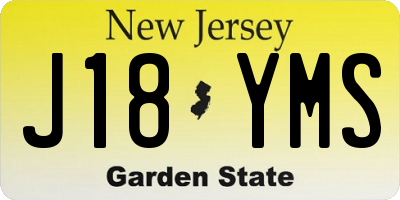 NJ license plate J18YMS