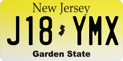 NJ license plate J18YMX