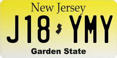 NJ license plate J18YMY