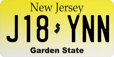 NJ license plate J18YNN