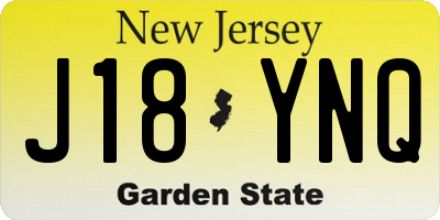 NJ license plate J18YNQ