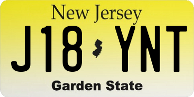NJ license plate J18YNT