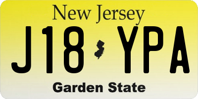 NJ license plate J18YPA