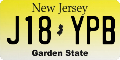 NJ license plate J18YPB