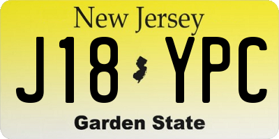 NJ license plate J18YPC
