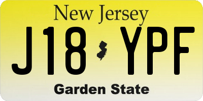 NJ license plate J18YPF