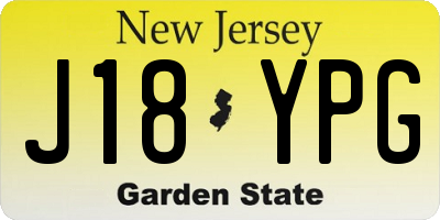 NJ license plate J18YPG