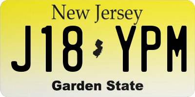 NJ license plate J18YPM