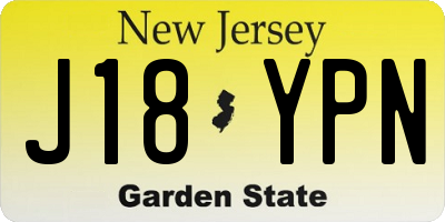 NJ license plate J18YPN