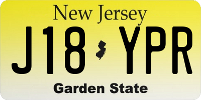 NJ license plate J18YPR
