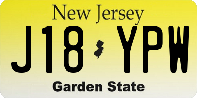 NJ license plate J18YPW