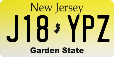 NJ license plate J18YPZ