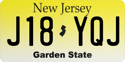 NJ license plate J18YQJ