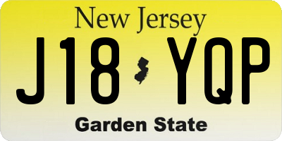 NJ license plate J18YQP