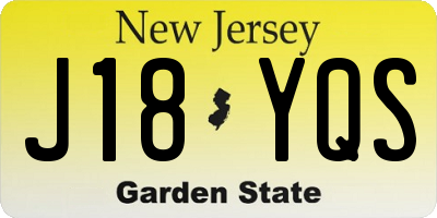 NJ license plate J18YQS