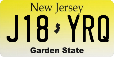NJ license plate J18YRQ