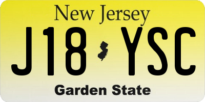 NJ license plate J18YSC