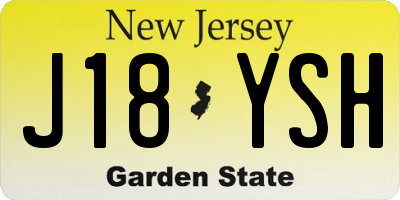 NJ license plate J18YSH
