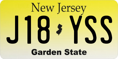 NJ license plate J18YSS