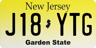 NJ license plate J18YTG