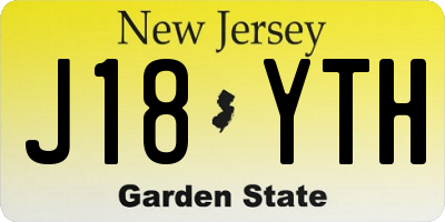 NJ license plate J18YTH