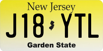 NJ license plate J18YTL