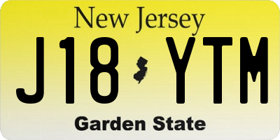 NJ license plate J18YTM