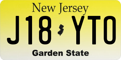 NJ license plate J18YTO