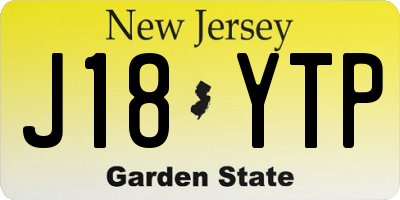NJ license plate J18YTP