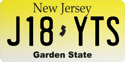 NJ license plate J18YTS