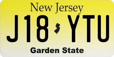 NJ license plate J18YTU