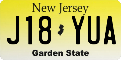 NJ license plate J18YUA