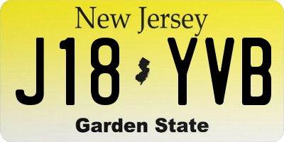 NJ license plate J18YVB