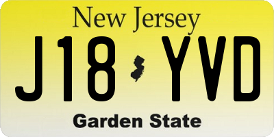 NJ license plate J18YVD