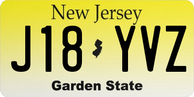 NJ license plate J18YVZ