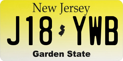 NJ license plate J18YWB