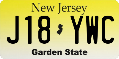 NJ license plate J18YWC
