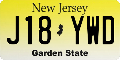 NJ license plate J18YWD