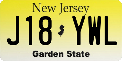 NJ license plate J18YWL