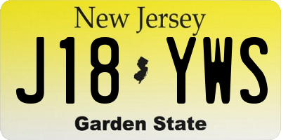 NJ license plate J18YWS