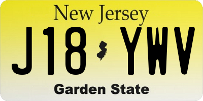 NJ license plate J18YWV