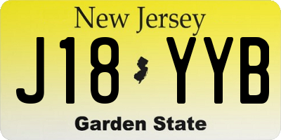 NJ license plate J18YYB
