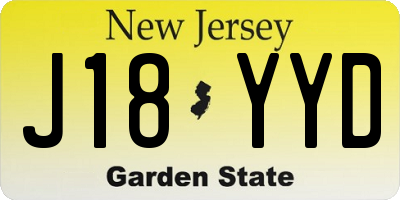 NJ license plate J18YYD