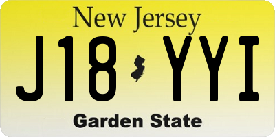 NJ license plate J18YYI