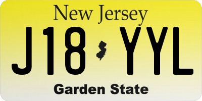 NJ license plate J18YYL
