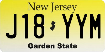 NJ license plate J18YYM